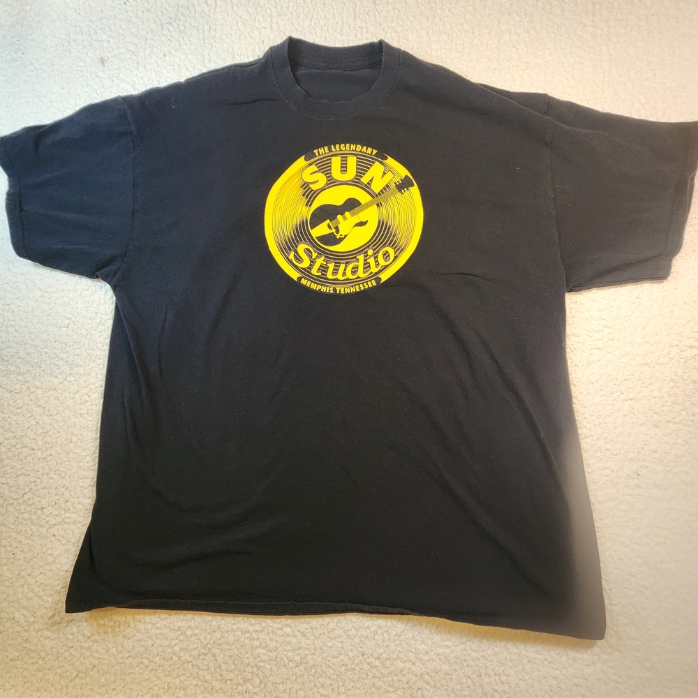 Vtg 90's THE LEGENDARY SUN Recording STUDIO Memphis TN Sz XXL 2XL Black T-Shirt